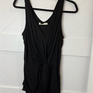 Free People Black Draped Sleeveless Blouse